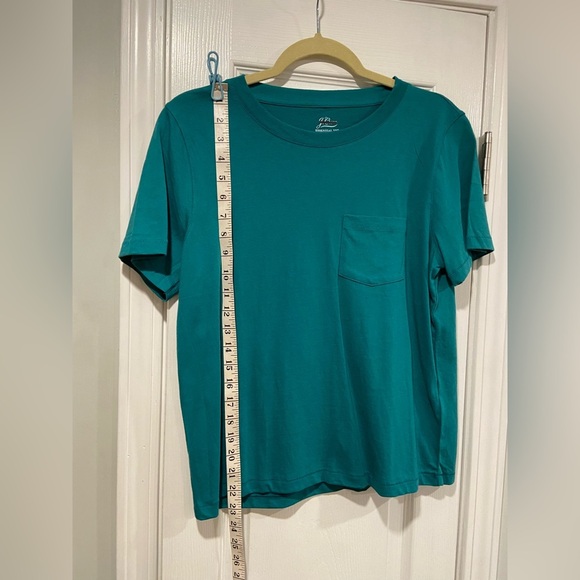 NWOT J. Crew Essentials Size S Teal Blue Cotton Crew Neck Tee Shirt - Picture 7 of 11